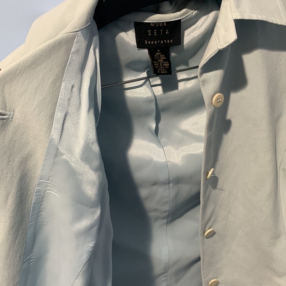 Moda Seta separate pants suit size 4 75%silk 25% linen - Picture 11 of 14